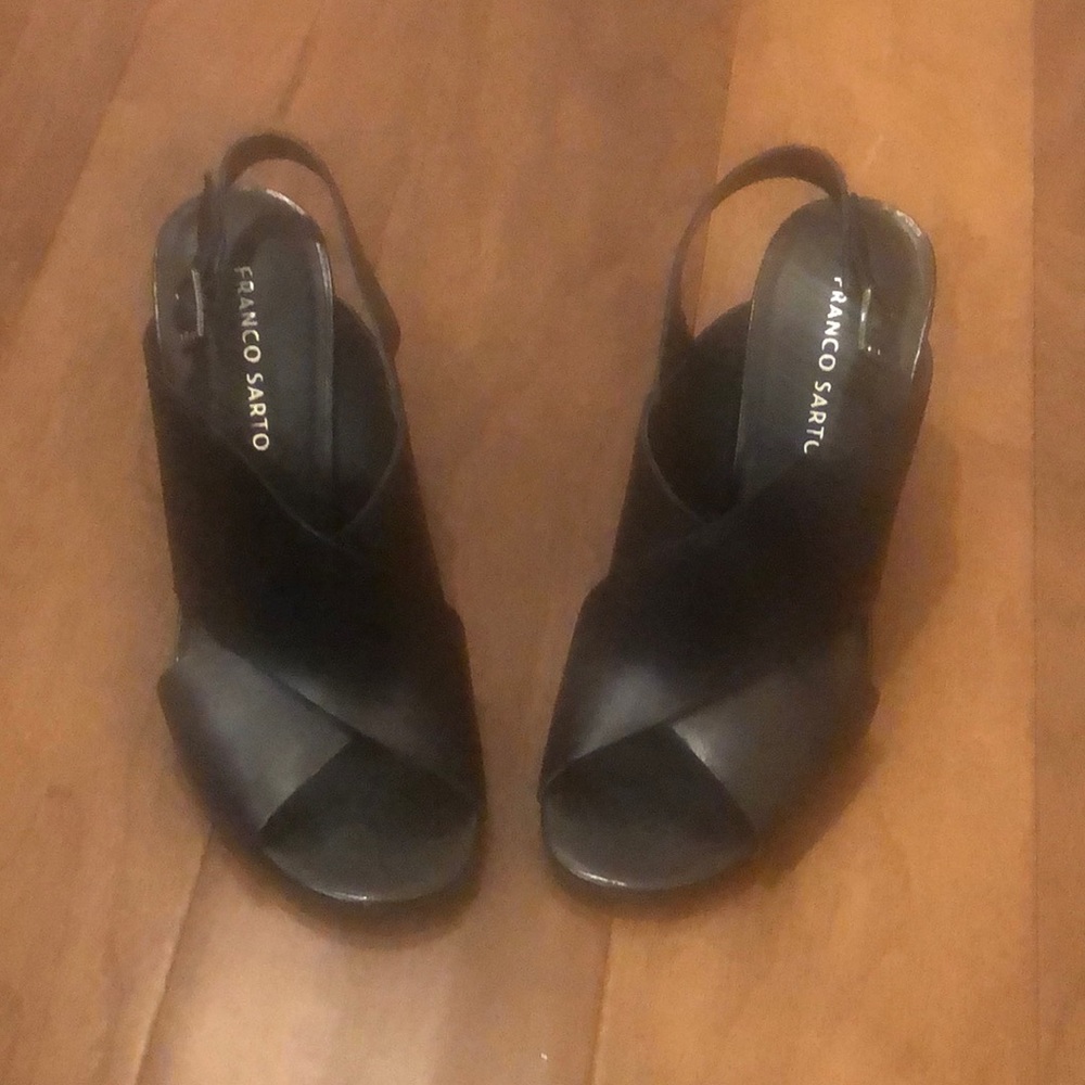 Black leather sandals